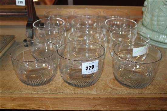 12 slice cut glass finger bowls